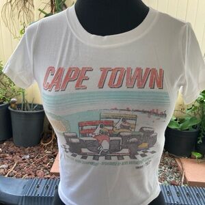 Hollister $10 Cape Town Graphic Women's White T-Shirt size S